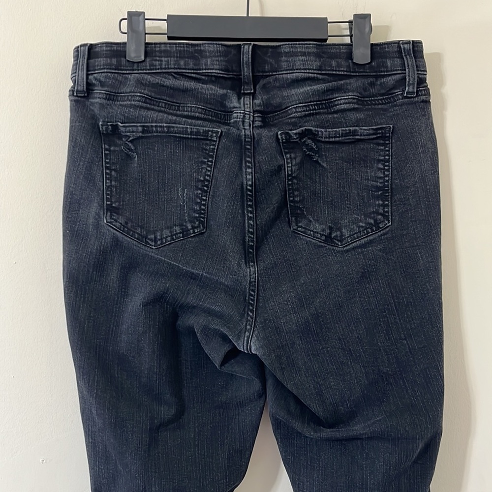 Torrid Black Sky High Skinny Distressed Denim Jeans Size 14 - Picture 8 of 11